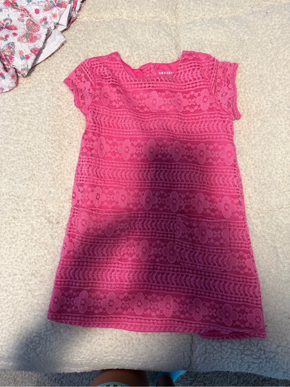 healthtex Pink Floral Lace Casual Dress for Girls